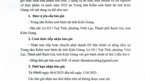 THƯ MỜI CHÀO GIÁ